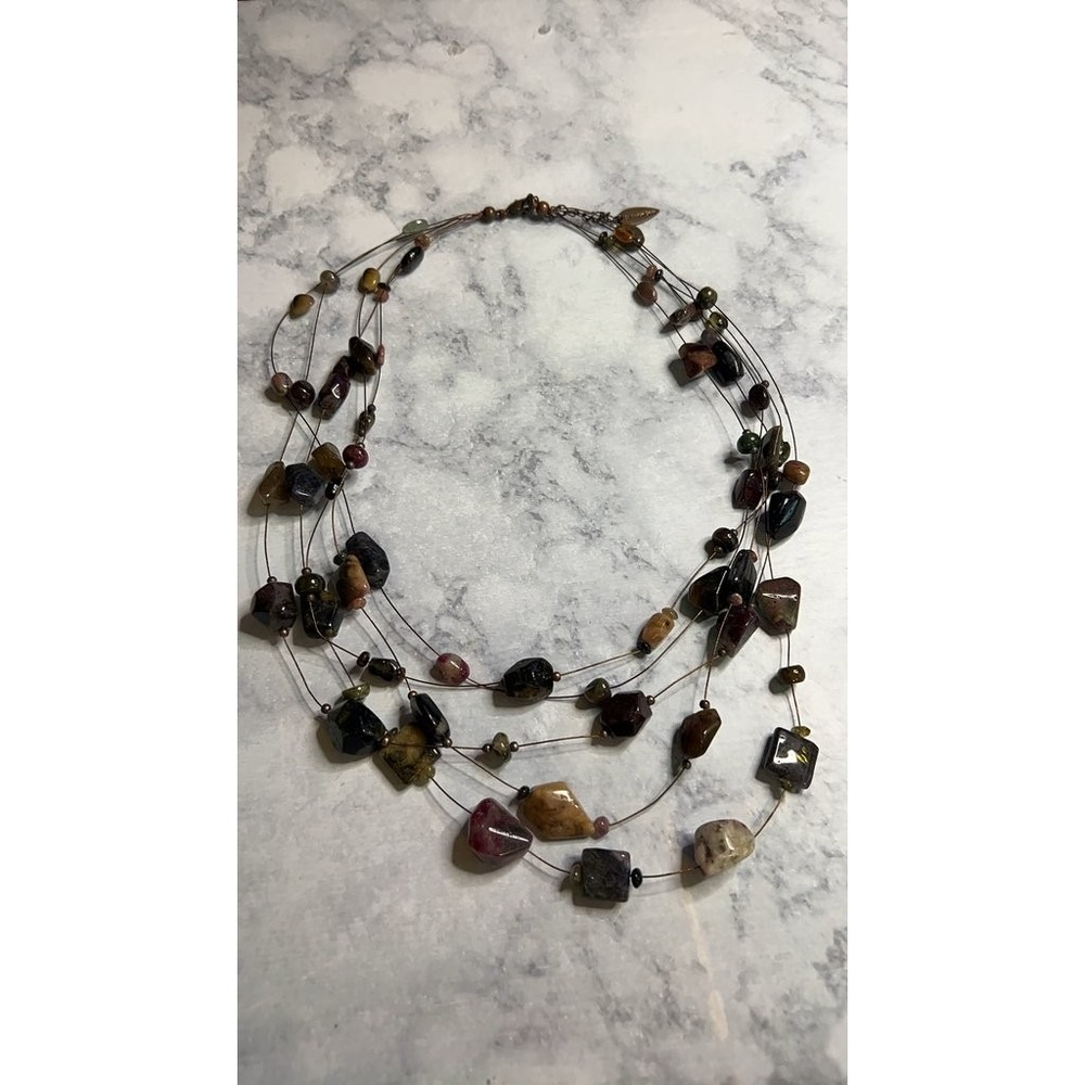 Coldwater Creek Multi-Strand Gemstone Beaded Necklace